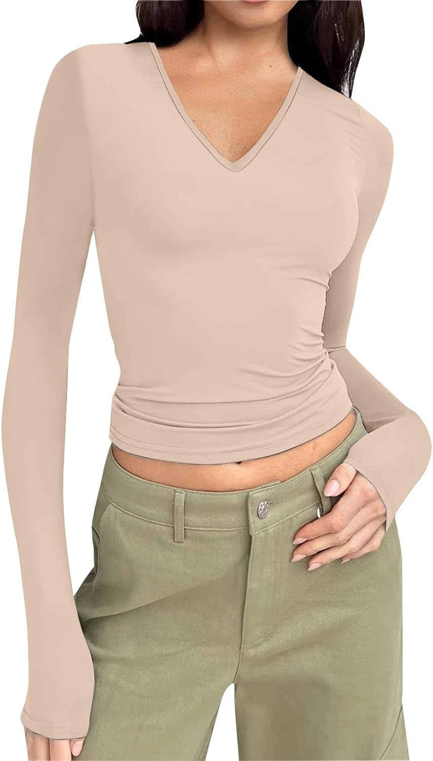 KIRA Long Sleeve V Neck Top