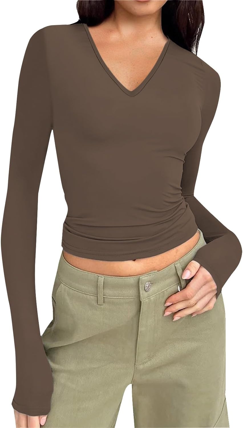 KIRA Long Sleeve V Neck Top