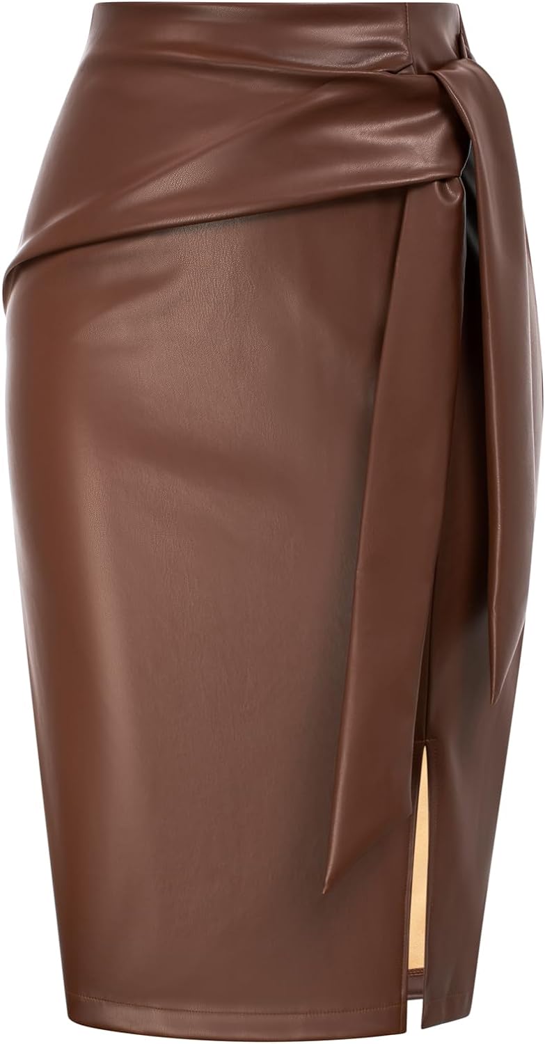 KATE Women's Faux Leather Skirt